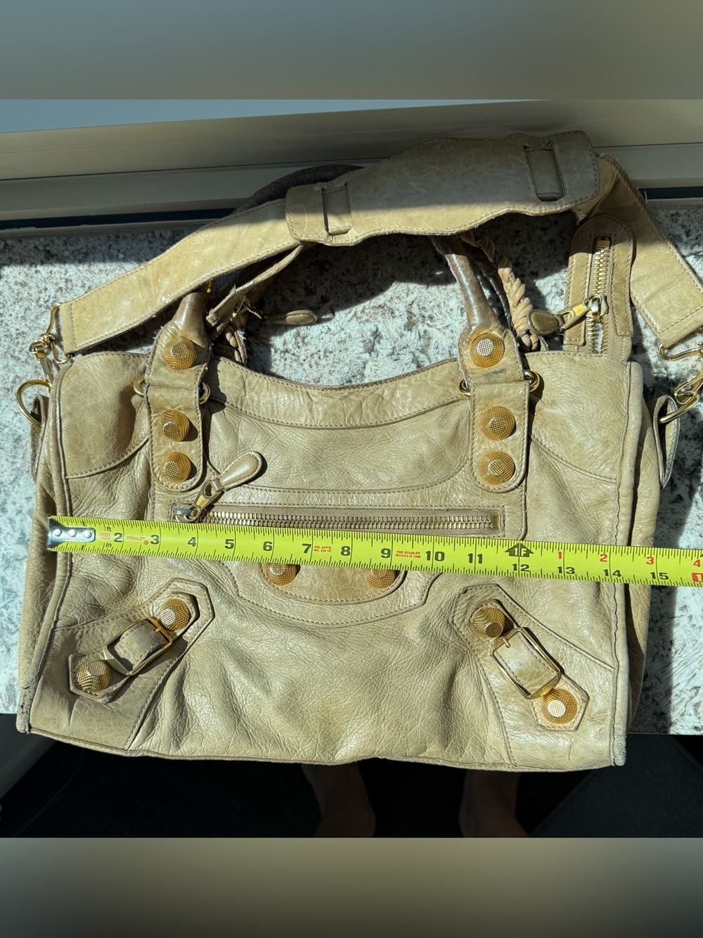 Balenciaga City Bag in Beige with Gold Tone Hardware Pre-2011 - Picture 13 of 15